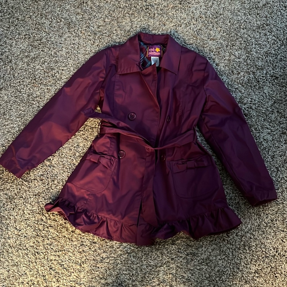 Burgundy Little Misses trenchcoat